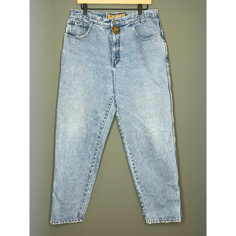 VTG Paco International Men's 34" Y2K 90s Acid Wash Denim Light Wash Taper Leg Je